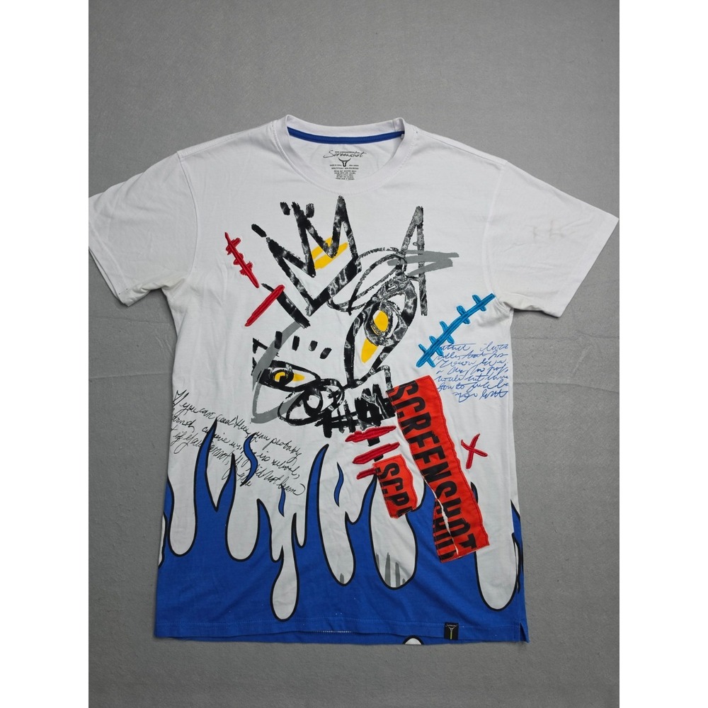 Screenshot T-Shirt Men's Large Multicolor Graffiti Art Short Sleeve Streetwear